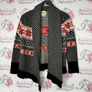 Telluride clothing wool cardigan sweater winter ❄️ snowflake black cream red